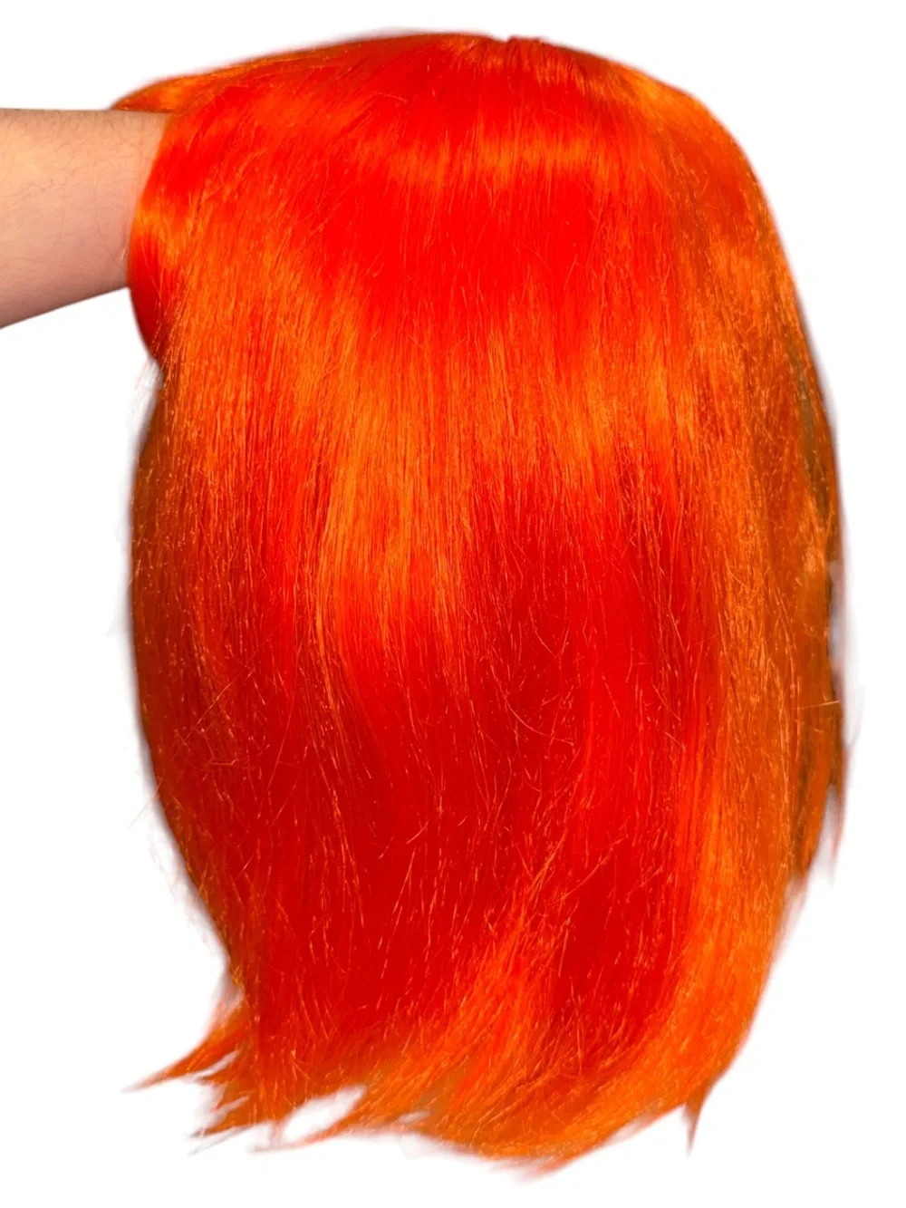 Vibrant Orange Synthetic Bob Wig - Women Hair